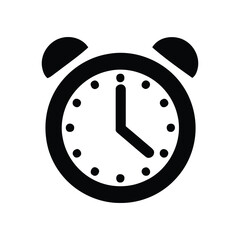 alarm clock icon,Alarm clock silhouette icon vector isolated on white background.