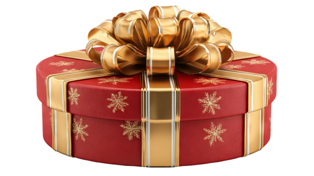 Open red gift box with gold ribbon bow isolated on white 3d render high resolution festive present surprise packaging mockup for christmas valentine birthday cards ecommerce and product design
