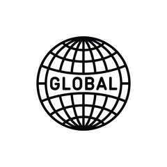Stylized globe with the word global centered