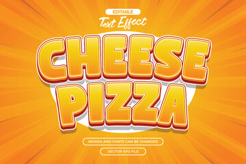 Cheese pizza editable text effect with cartoon text style