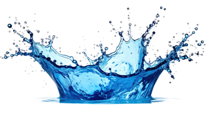 Water splash crown shape, vibrant blue