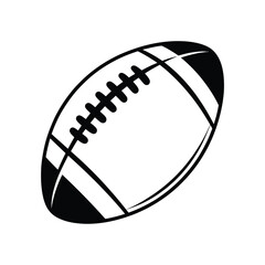Simple black and white illustration of an american football
