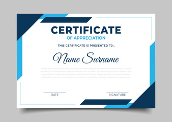 Business Certificate of appreciation template geometric border frame design