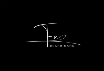 FE letter beauty cursive handwriting logo.