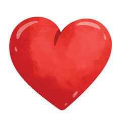 Heart clip art, heart vector illustration, hand drawn watercolor painting style, love clip art, i love you clip art, isolated on white background