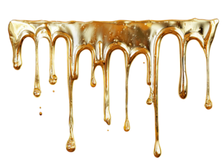 Gold drips cascading downward