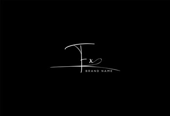 FX letter beauty cursive handwriting logo.