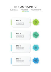 Vector Infographic label design template with icons and 4 options or steps.