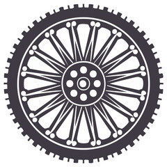 Fototapeta premium Detailed illustration of a vintage bicycle wheel, graphic element