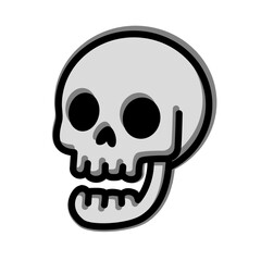 Cartoon Illustration of Plain Skull