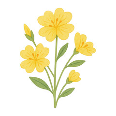 Obraz premium PNG Yellow floral watercolor illustration