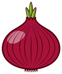 Red Onion Fresh Produce Illustration Vector Graphic Isolated on White