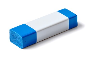 Get pristine documents with a vibrant blue and white eraser, a modern tool for students and professionals needing clean corrections