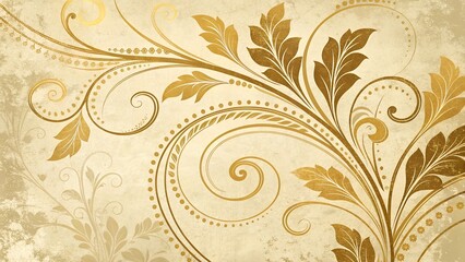 Gold Vintage Floral Background – Elegant Ornamental Luxury Pattern, Decorative Baroque Style Backdrop