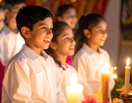 Children Singing with Candles