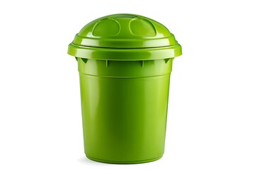 Vibrant green modern trash can with domed lid, perfect for adding a splash of color and functionality to any contemporary space.