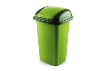 Vibrant modern green trash bin with convenient flip-top lid, perfect for any clean and organized kitchen or office space