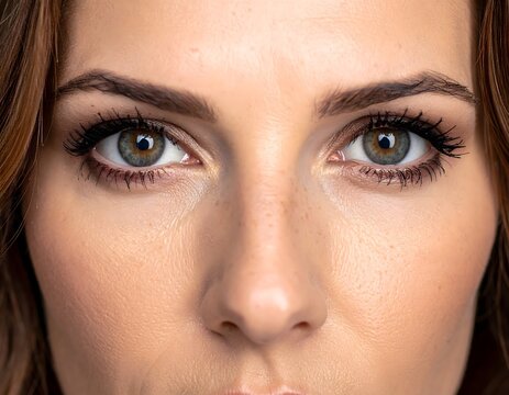 Close-Up of Woman's Eyes and Face