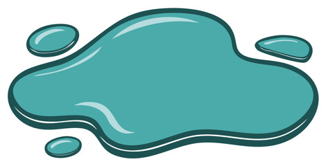 Vibrant Teal Liquid Splash and Droplets Vector Illustration Graphic Element