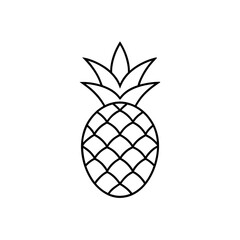 Obraz premium Outline drawing of a pineapple fruit on transparent background