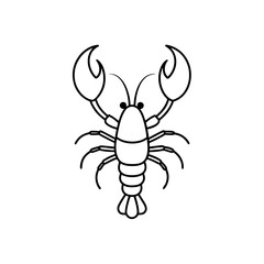 Obraz premium Outline drawing of a lobster art on transparent background