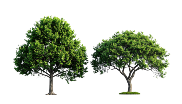 Modern VIP tree collection showcasing natural and stylized forms, isolated on transparent background - Powered by Adobe