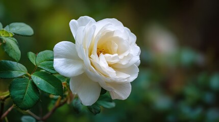 Close up of a beautiful white rose in bloom