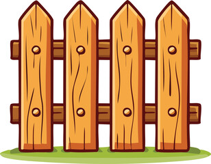 Wooden Fence Cartoon Vector Illustration