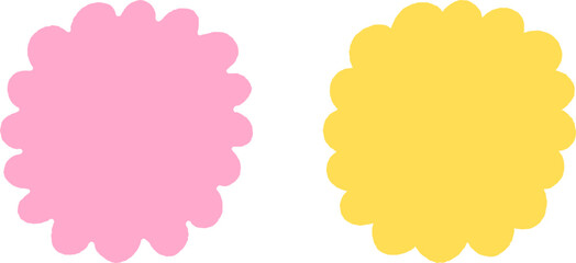 Cute Hand Drawn Starburst Sticker Doodle Set, Circle Badge, Tag and Label Vector Illustration Isolated on a Transparent Background, Colorful Sale Stickers