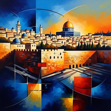 Jerusalem Cityscape Artistic View.