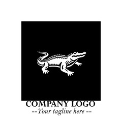 Black and White Crocodile Logo in Minimalist Modern Vector Design for Branding and Creative Identity
