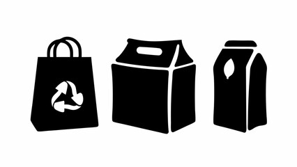 set of shopping bags vector