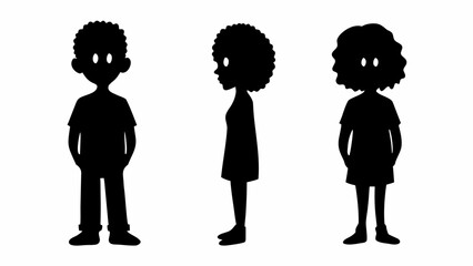 vector silhouettes of women