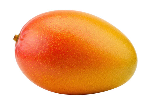 Ripe mango fruit isolated on transparent background, tropical fruit with smooth skin and vibrant colors for healthy eating and exotic cuisine