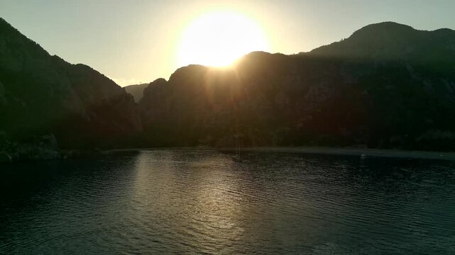 Sonnenuntergang Olimpos Plajı Olympos Strand Kemer Antalya
