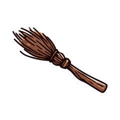 Obraz premium Halloween broomstick illustration design