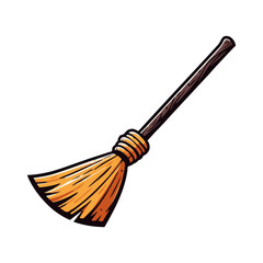 
Halloween broomstick illustration design