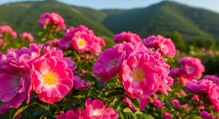 Fototapeta premium Beautiful Pink Rose Garden.