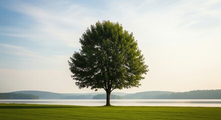 Lone Tree by Lake for Nature Photography Projects