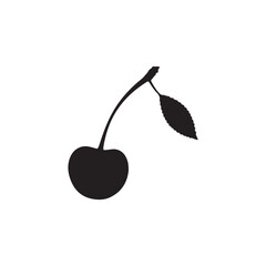 cherry silhouette isolated on white vector
