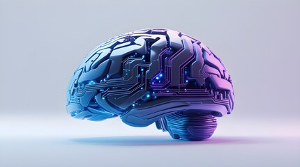 Futuristic Artificial Intelligence Brain with Digital Neural Network and Technology Design