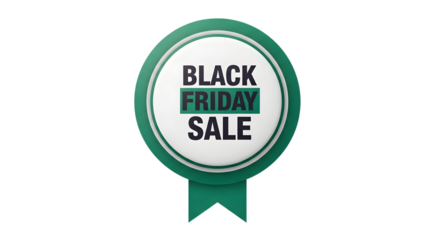 Black friday sale badge isolated on transparent background