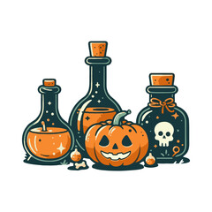 Halloween potions illustration design