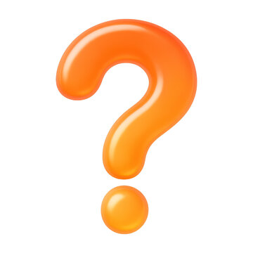 PNG Glossy orange question mark symbol.