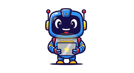 Obraz premium cute personal assistant robot vector icon