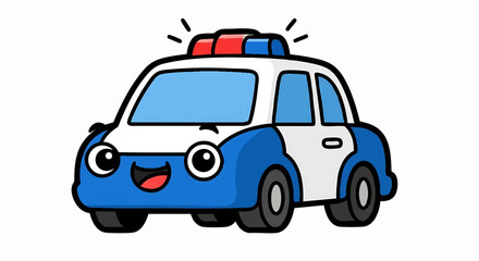 Fototapeta premium cute police car vector icon