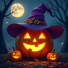 halloween background with pumpkins