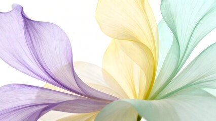 Fototapeta premium A light, soft floral design with flowing shapes in pastel colors, perfect for a gentle and serene environment.