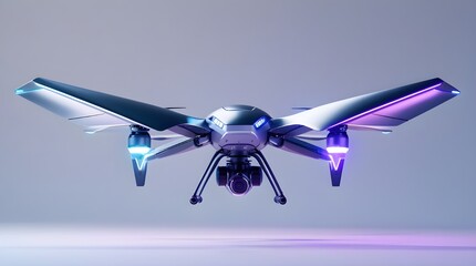 Futuristic Autonomous AI Drone with Sci-Fi Robotics and Digital Engineering Design