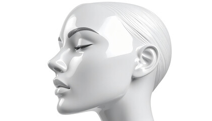 Plastic mannequin with smooth skin texture, isolated on transparent background, PNG 